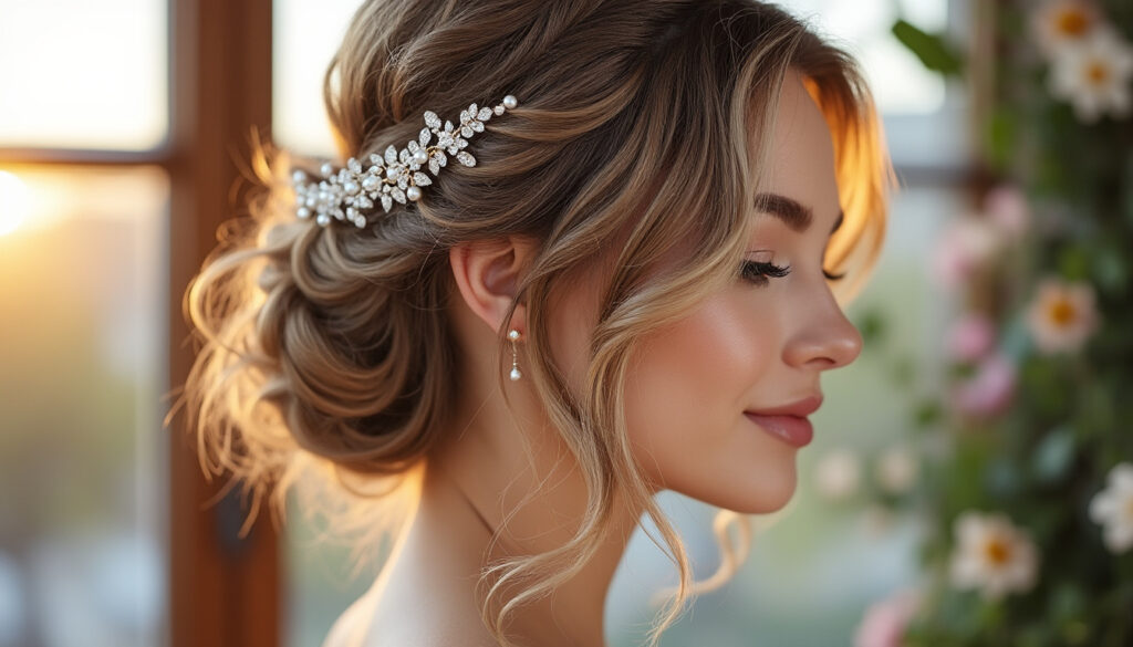 Comment accessoiriser vos coiffures de mariage : carré wavy pour un effet wow