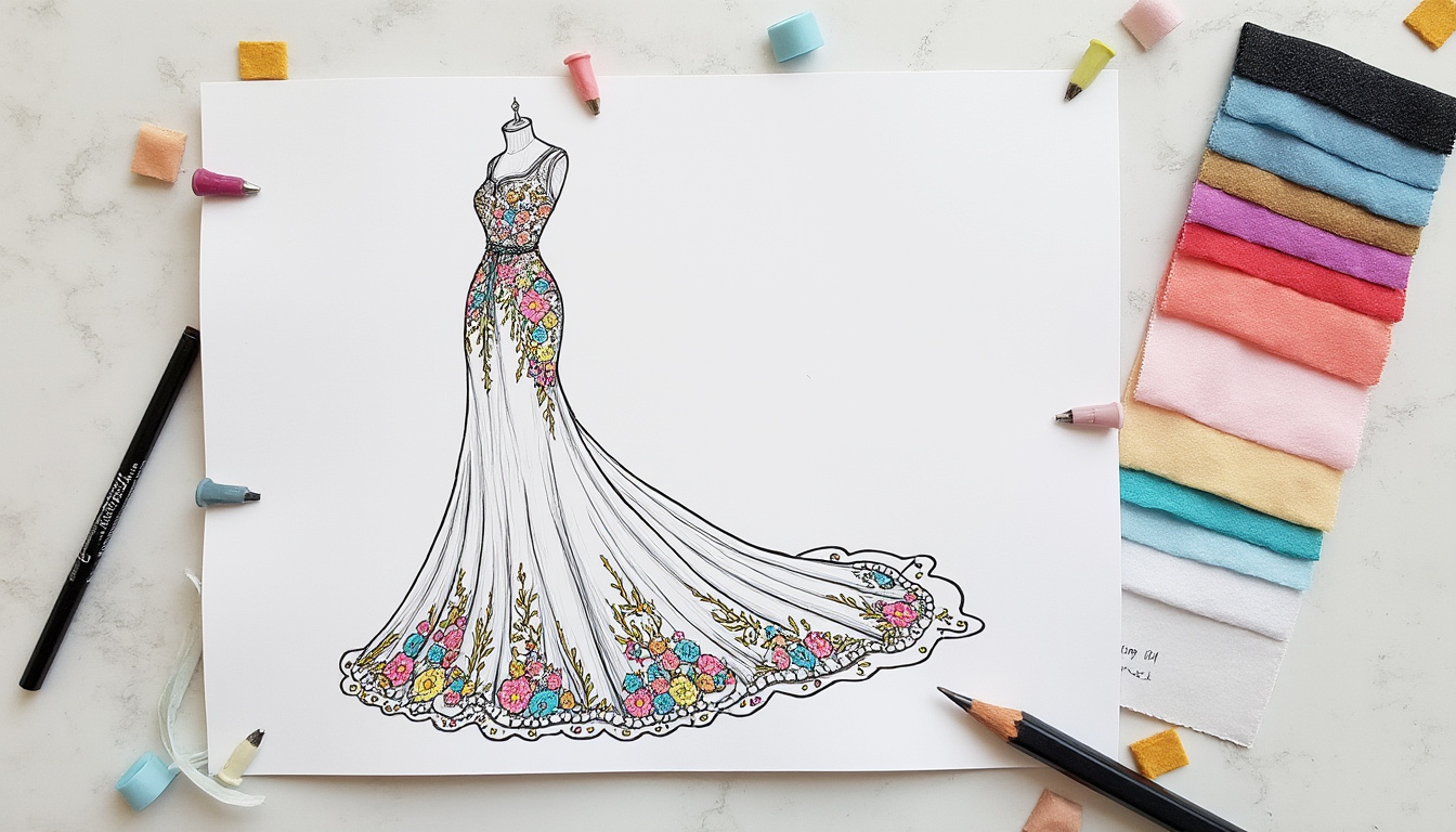 découvrez pourquoi la création d’un dessin de robe de mariée est une étape cruciale pour les couturiers : de l’inspiration à la conception, il permet d’exprimer la créativité, de visualiser le modèle final et de personnaliser chaque détail pour la future mariée.