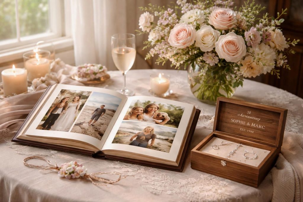 découvrez des idées cadeaux personnalisées et mémorables pour célébrer 32 ans de mariage avec élégance et amour.